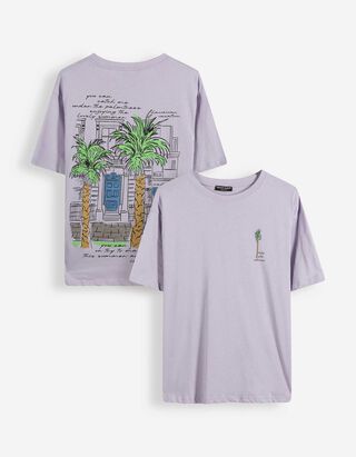 T-Shirt - R&uuml;ckenprint - Hellblau