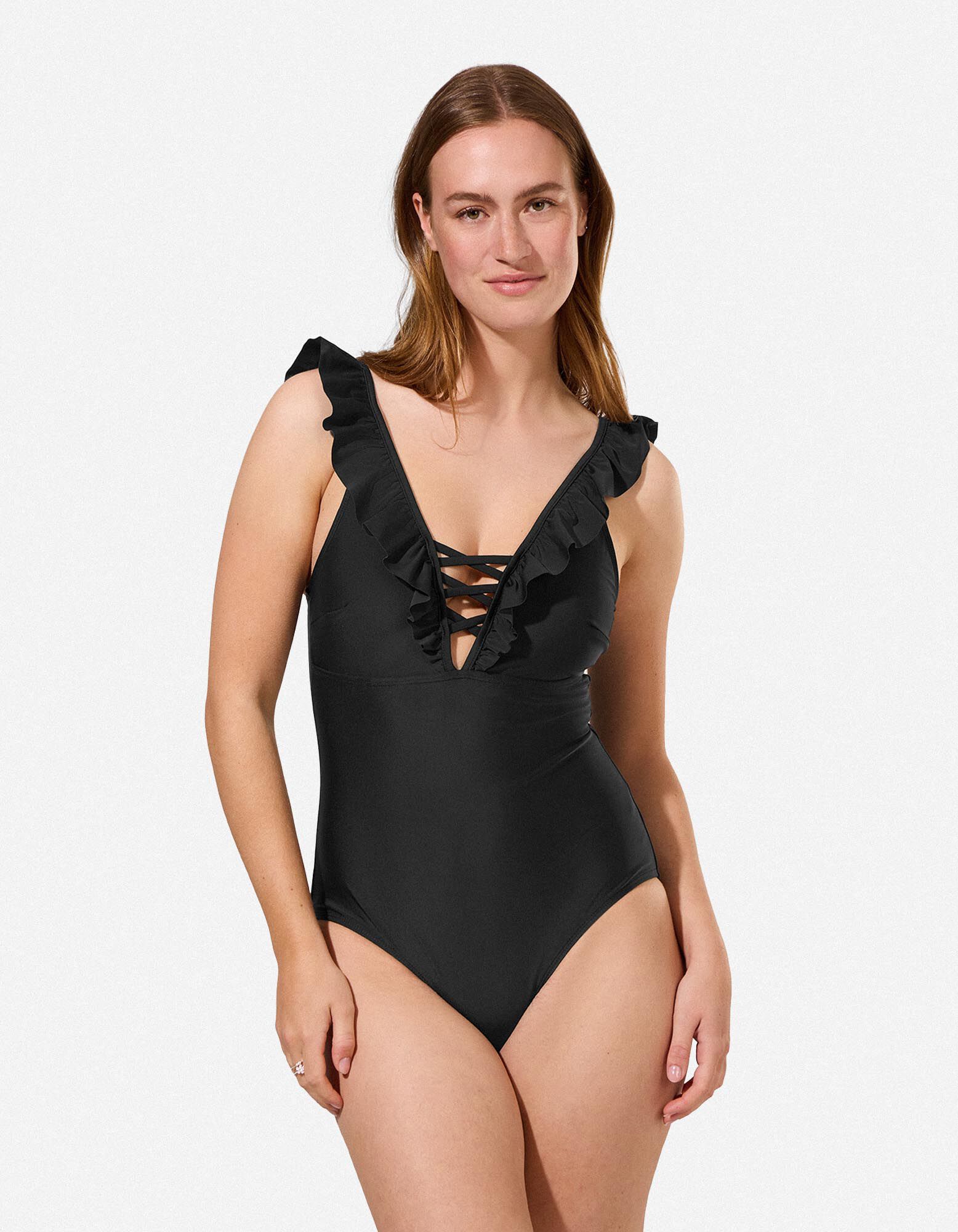 Maillot de bain - Volants - noir