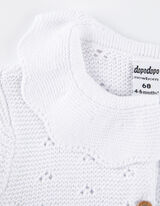 Pletený sveter - Bubi golier - biely