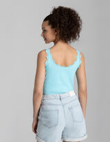 Trumpa palaidinė - Nėrinių apvadas - turkis