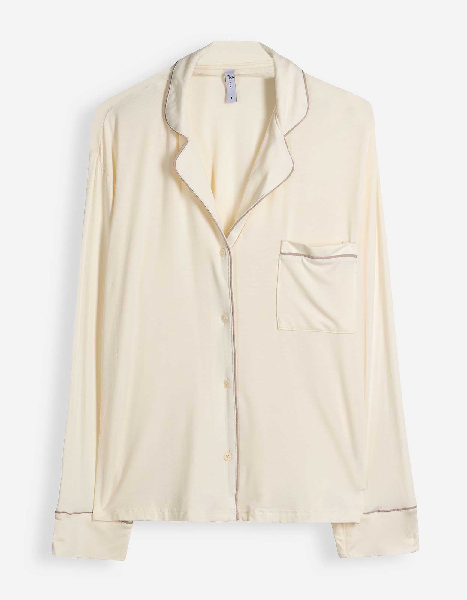 Pyjama Set aus Shirt und Hose - Viskose-Mix - Hellgelb