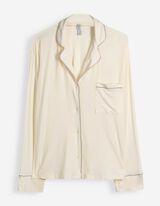 Pyjama Set aus Shirt und Hose - Viskose-Mix - Hellgelb