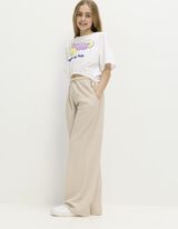 Hose - Waffelstruktur - Beige