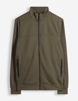 Strickjacke - Stehkragen - Khaki