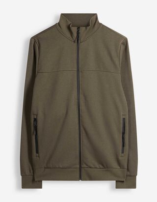 Strickjacke - Stehkragen - Khaki