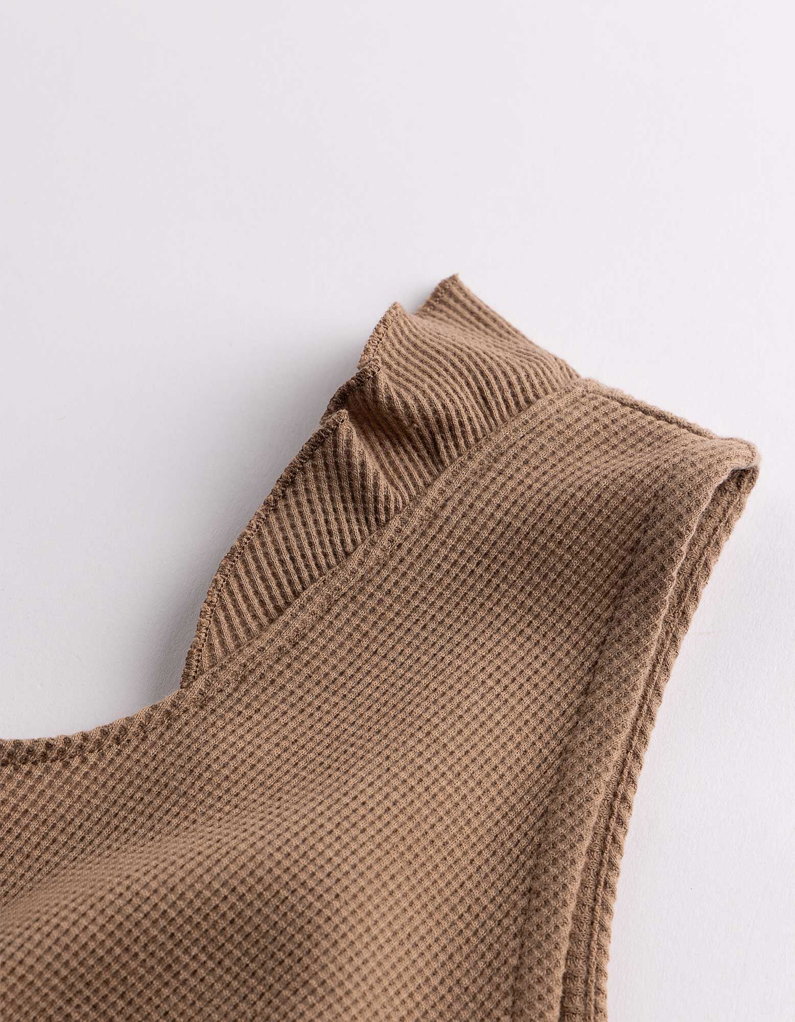 Top - Wafelstructuur - Beige