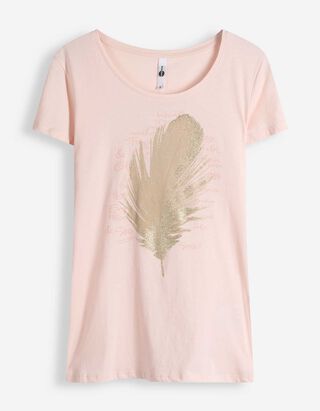 T-Shirt - Glitzerprint - rosa