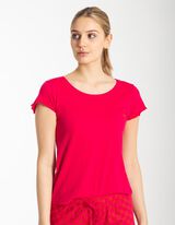 Maglia pigiama - Ricami - rosa fucsia