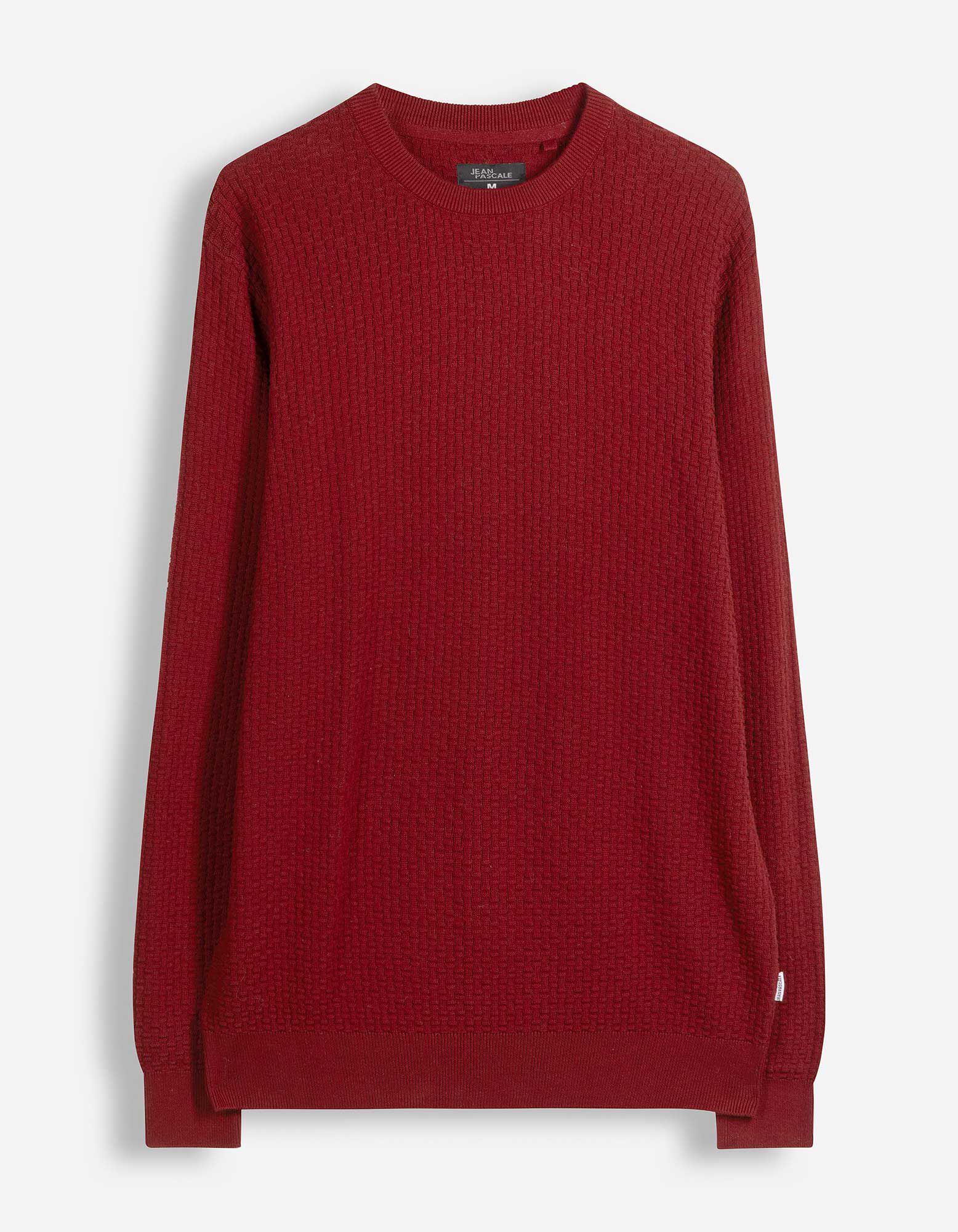 Pullover - mit Struktur - Dunkelrot