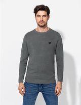 sweter - naszywka z logo - ciemny zielony