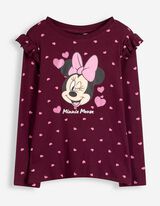 Langarmshirt - Minnie Mouse - Dunkelrot