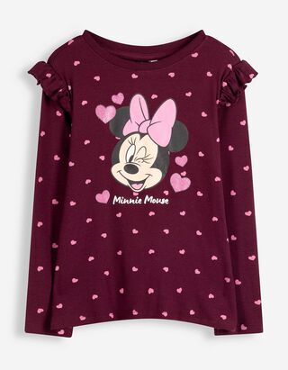 Langarmshirt - Minnie Mouse - Dunkelrot