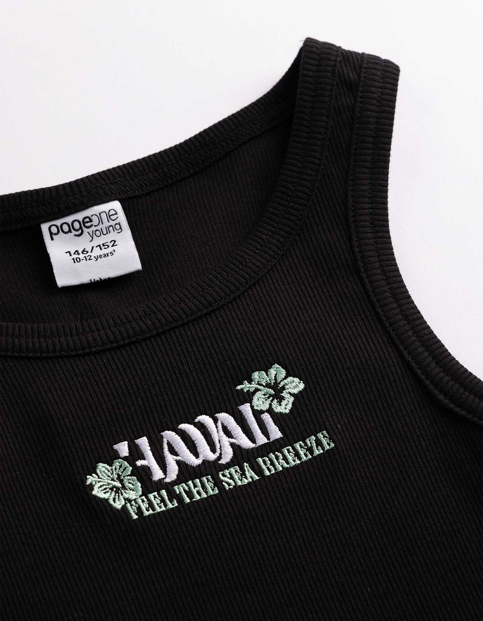 Top sans manches - Impression avant - noir