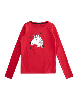 M&auml;dchen Longsleeve mit Wende-Pailletten