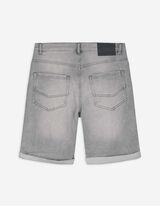 Short en jean - Revers cousus au bas des jambes - Gris