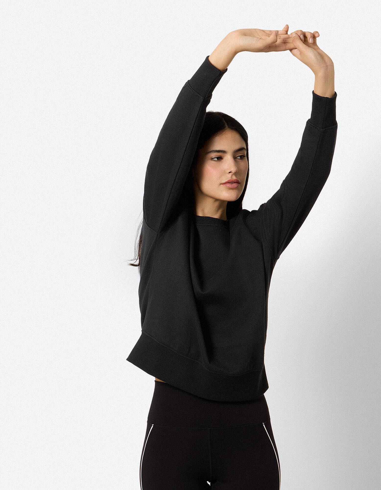 Sweat-shirt - Coupe oversize - noir