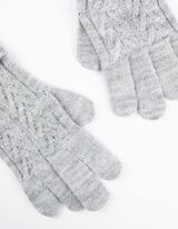 Rukavice - k&aacute;blov&yacute; &uacute;plet - svetloseda