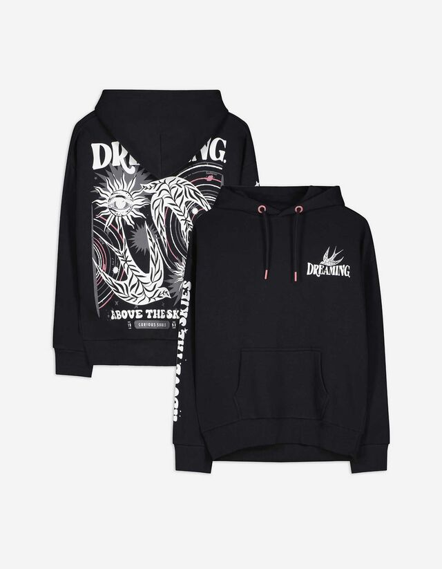 Sweat-shirt - Impression au dos - Noir