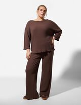 Hose - Plissee - braun