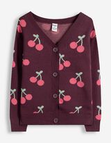 Strickjacke - Allover-Muster - Dunkelrot