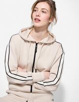 &Scaron;portna jopa - Črte smoking hlač - belo