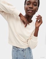 Sweatshirt - Ballon&auml;rmel - Off-White