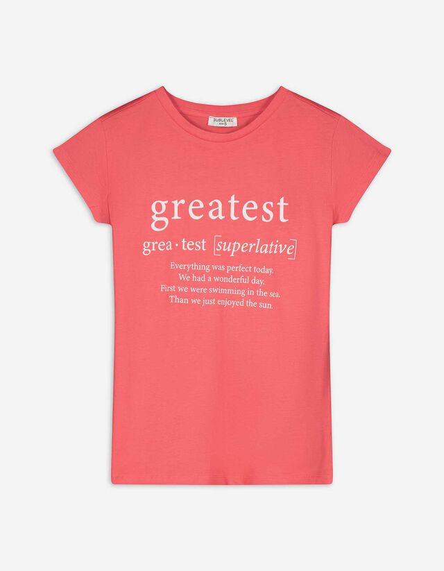 T-shirt - Impression recto - Rouge clair