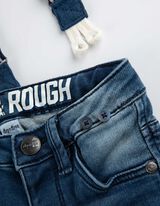 dżinsy - szelki - ciemny niebieski