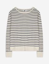 Strickpullover - Rundhals-Ausschnitt - beige