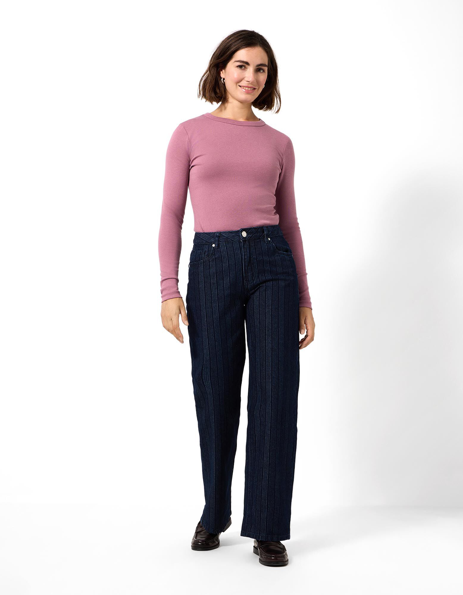 Maglia a manica lunga - Contenuto di modal - Rosa chiaro