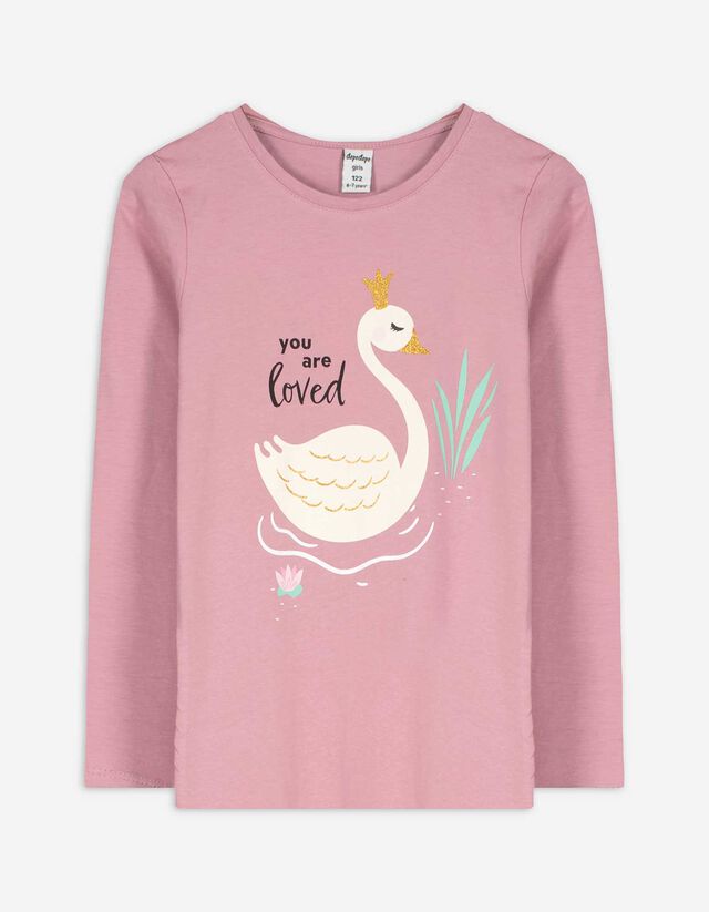 Langarmshirt - Frontprint - lila