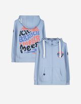 Veste molletonnée - Poche kangourou - Bleu clair