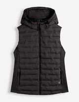 veste sans manches - M&eacute;lange de mat&eacute;riaux - noir