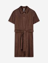 Kleid - Wildlederimitat - dunkelbraun
