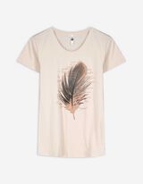 T-Shirt - Glitzerprint - weiß