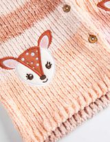 kardigan - hafty - rozowy