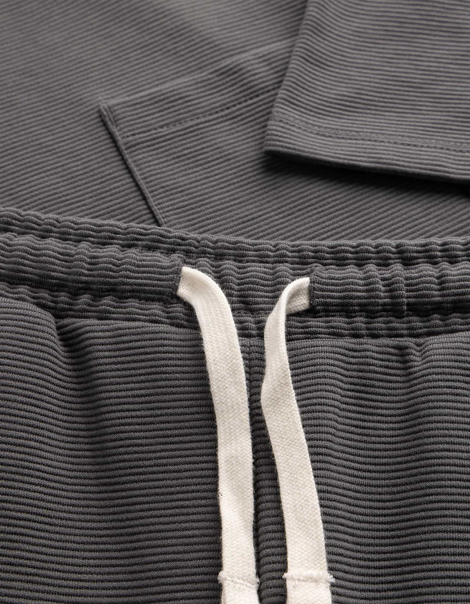 Set aus T-Shirt und Hose - Gerippt - dunkelgrau