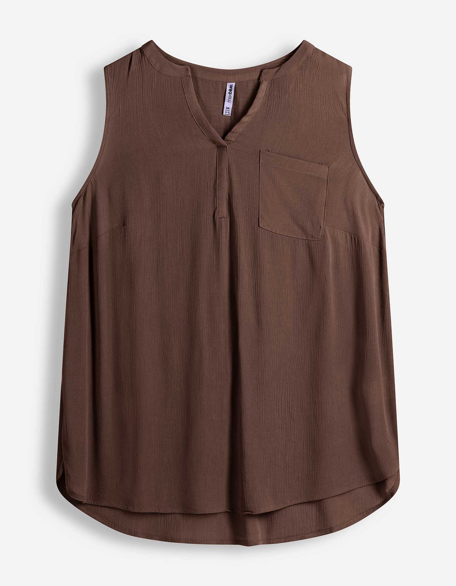 Blusentop - einfarbig - braun