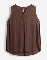 Blusentop - einfarbig - braun