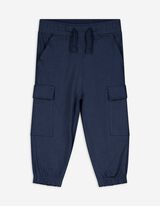 Joggingbroek - Opgestikte zakken - donkerblauw