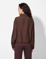 Blusa - Misto viscosa - marrone chiaro