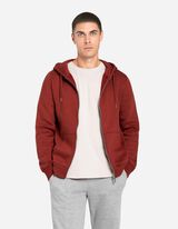 Sweatjacke - Kapuze mit Tunnelzug - dunkelrot