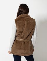 Prsluk - Umjetno krzno - tamno smedja