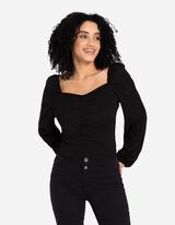 prostokątny dekolt - czarny