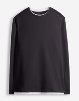 Langarmshirt - Double-Layer-Look - Dunkelgrau