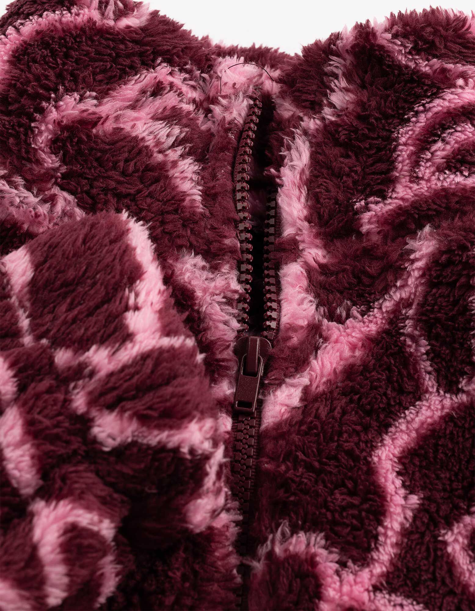 Sweatjacke - Pl&uuml;sch - Beere