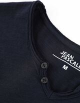 T-shirt - dekolt serafino - ciemny niebieski