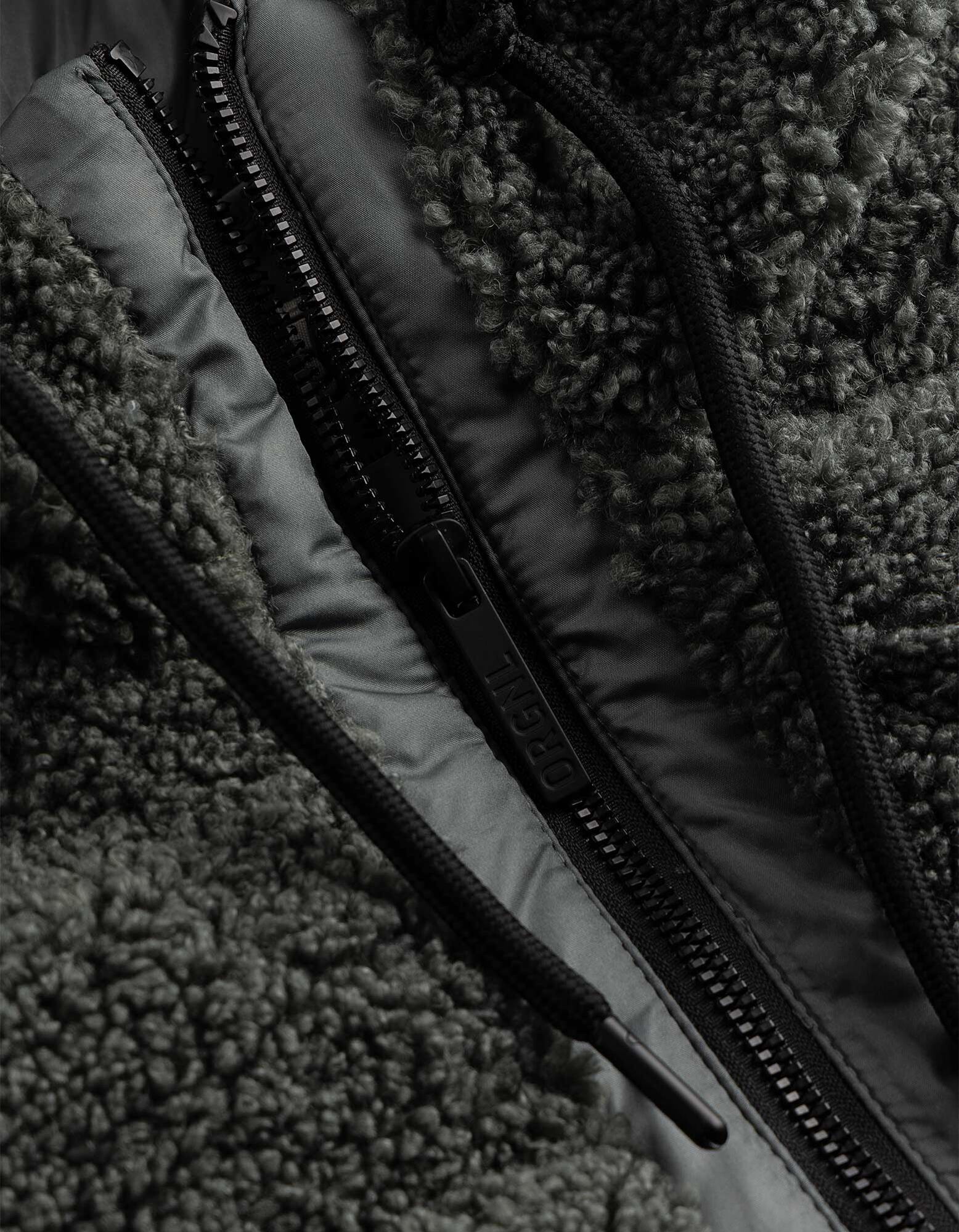 Steppweste - Material-Mix - Khaki