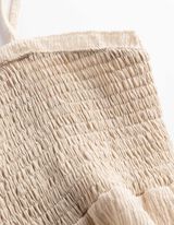 Top - Crinkle-Optik - Beige