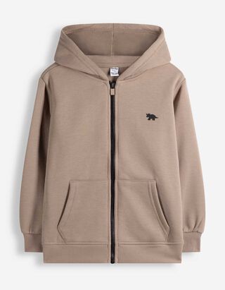 Sweatjacke - Oversized Fit - Taupe